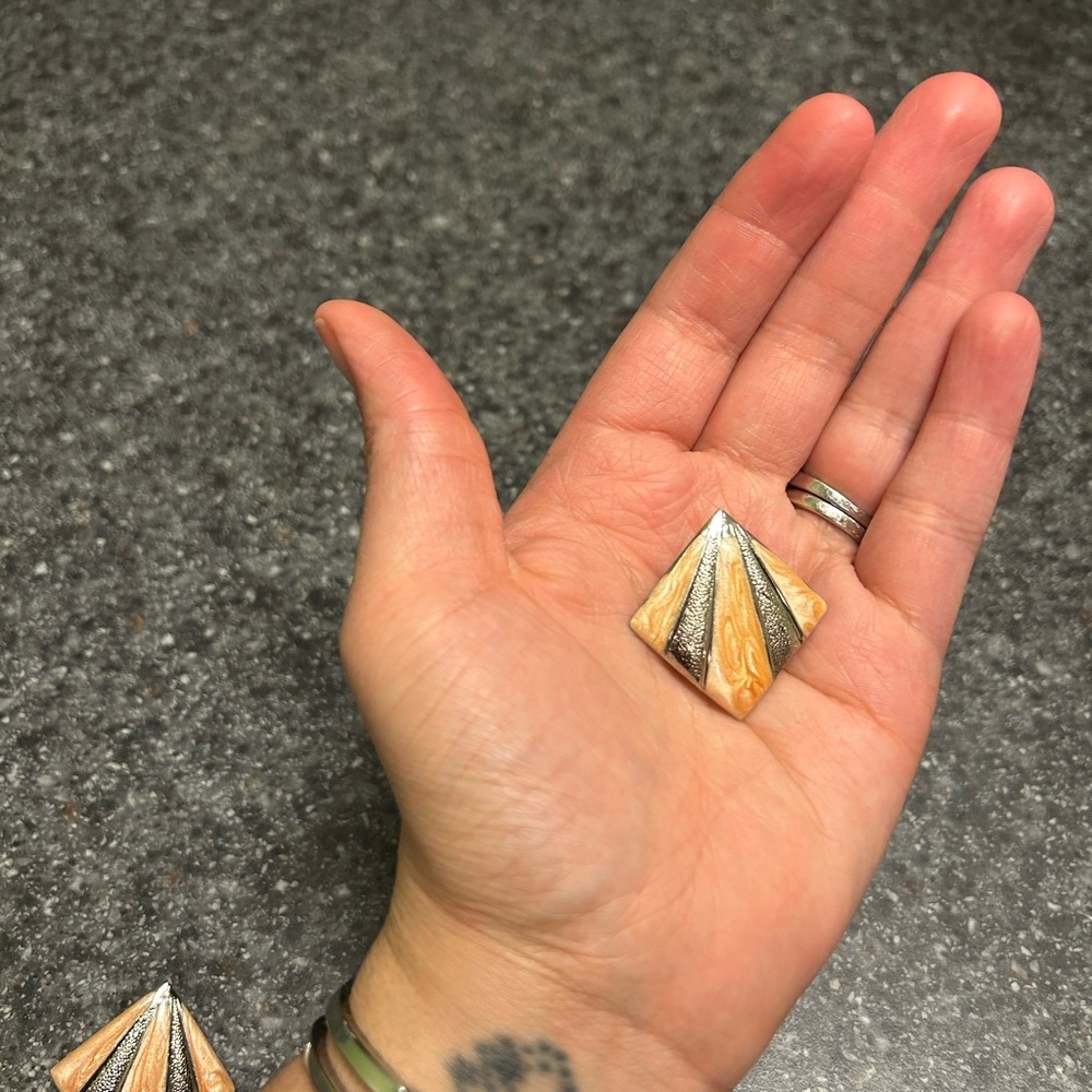 Silver clip on earrings